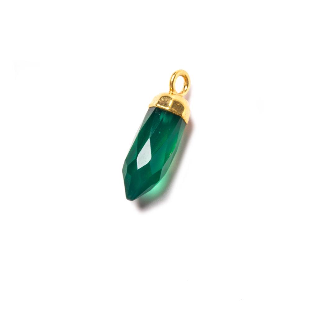 16x5mm Gold Leafed Green Onyx Spike Pendants 1 piece (ONLINE ORDER ONLY)