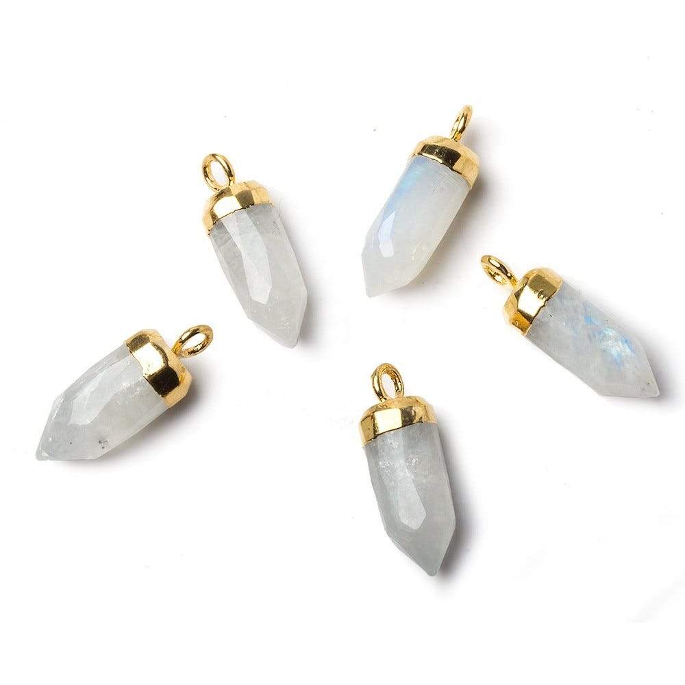 16x5mm Gold Leafed Rainbow Moonstone Spike Pendant 1 piece (ONLINE ORDER ONLY)