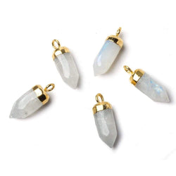 16x5mm Gold Leafed Rainbow Moonstone Spike Pendant 1 piece (ONLINE ORDER ONLY)