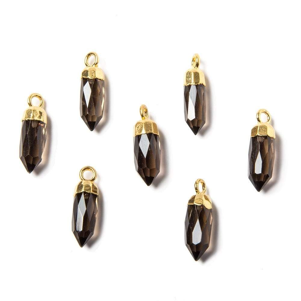 16x5mm Gold Leafed Smoky Quartz Spike Pendant 1 piece (ONLINE ORDER ONLY)