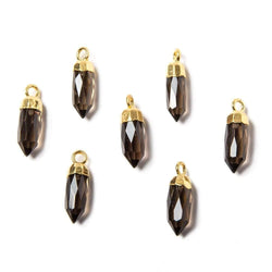 16x5mm Gold Leafed Smoky Quartz Spike Pendant 1 piece (ONLINE ORDER ONLY)