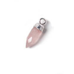 16x6mm Silver Leafed Rose Chalcedony Spike Pendants 1 piece