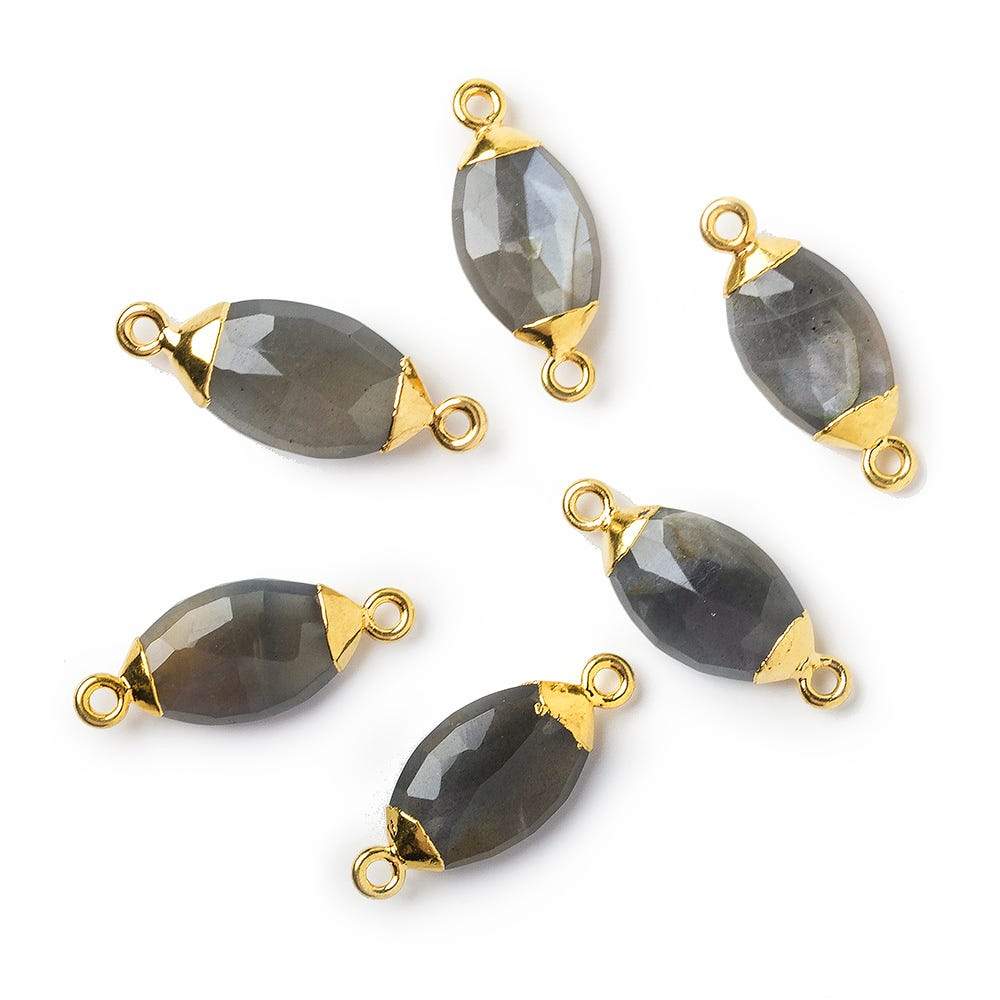 16x9mm Gold Leafed Platinum Moonstone Marquise Connector 1 piece (ONLINE ORDER ONLY)
