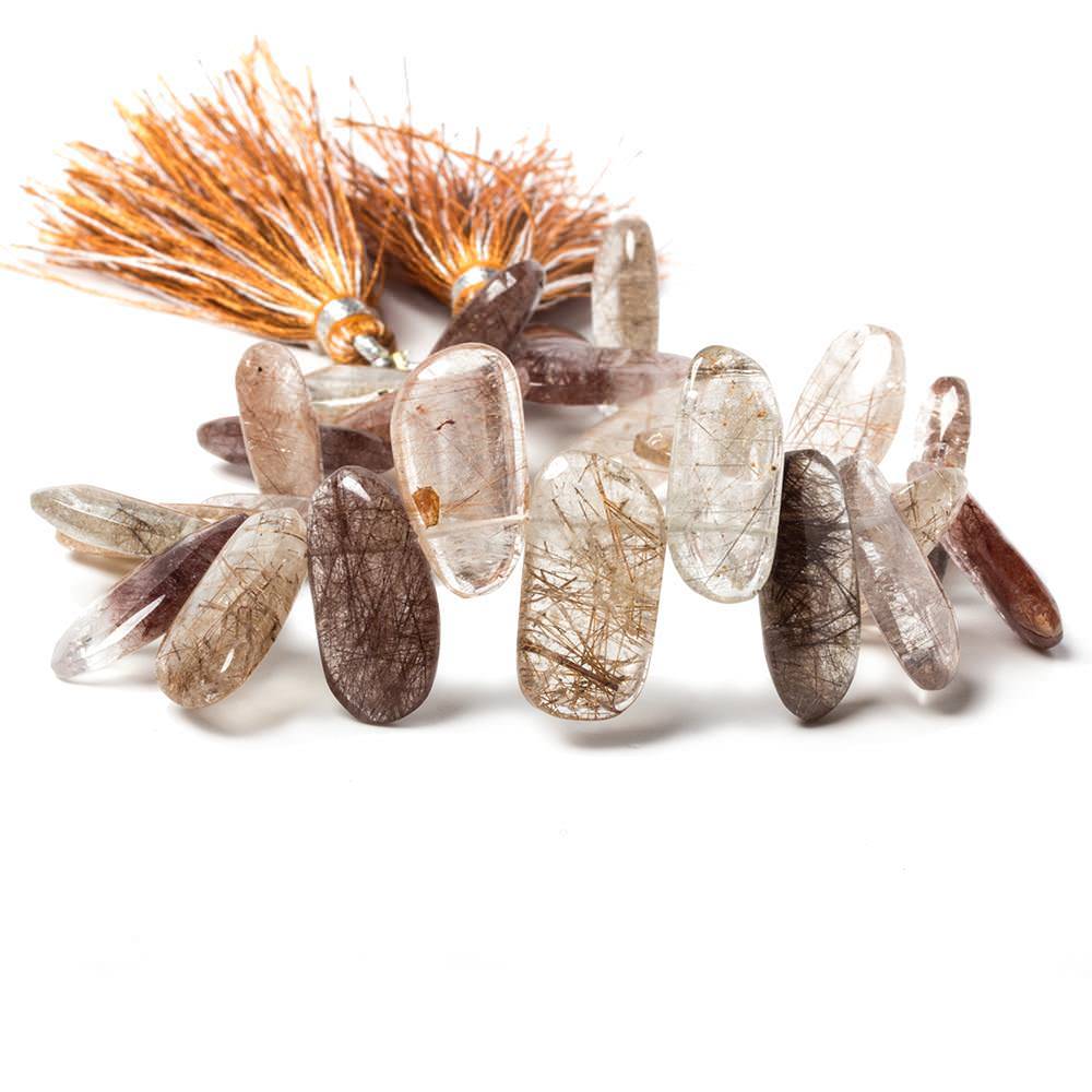 17 - 20mm Rutilated Quartz Plain Freeform Beads 8 inch 26 pieces (ONLINE ORDER ONLY)
