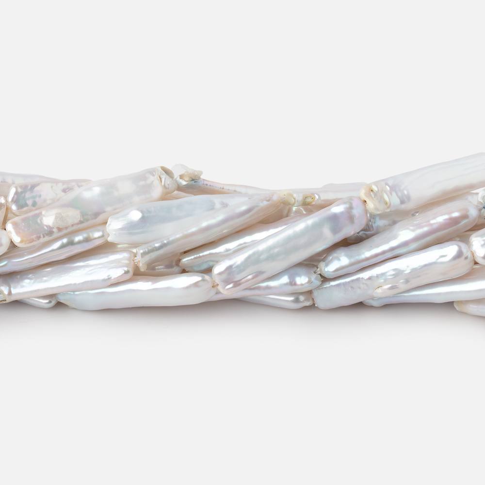 17-23mm Lilac White Rectangle Freshwater Pearls 16 inch 18 beads (ONLINE ORDER ONLY)