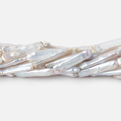 17-23mm Lilac White Rectangle Freshwater Pearls 16 inch 18 beads (ONLINE ORDER ONLY)