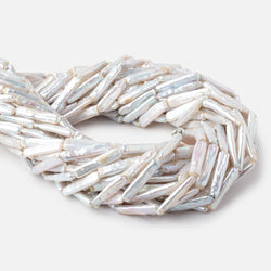 17-23mm Lilac White Rectangle Freshwater Pearls 16 inch 18 beads (ONLINE ORDER ONLY)