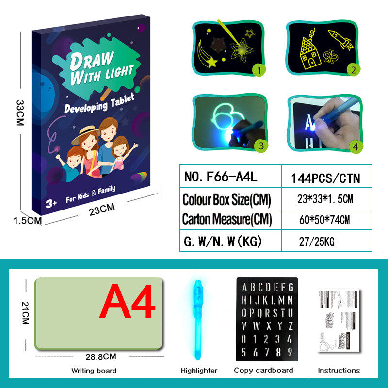 Toy Drawing Pad 3D Magic 8 Light Effects Puzzle Board Sketchpad (ONLINE ORDER ONLY)