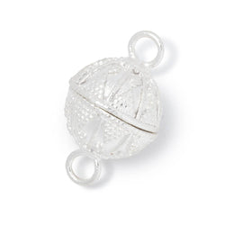 17.5mm Triangular Miligrain Design Round Magnetic Clasp 1 piece (ONLINE ORDER ONLY)