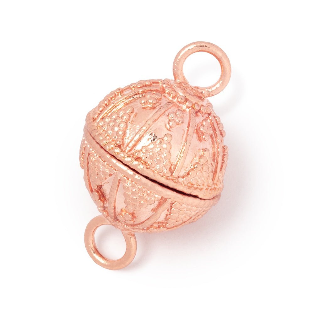 17.5mm Triangular Miligrain Design Round Magnetic Clasp 1 piece (ONLINE ORDER ONLY)