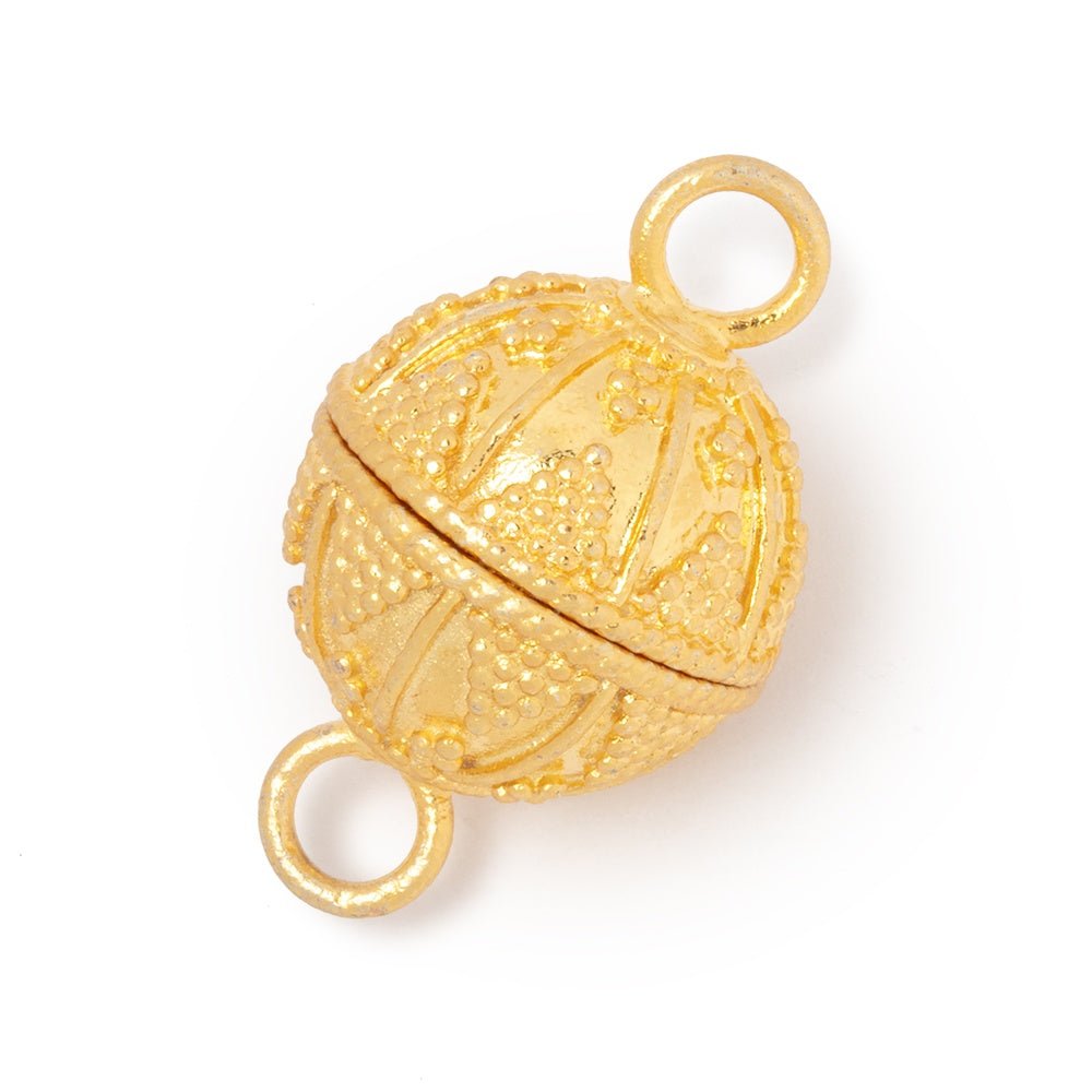 17.5mm Triangular Miligrain Design Round Magnetic Clasp 1 piece (ONLINE ORDER ONLY)