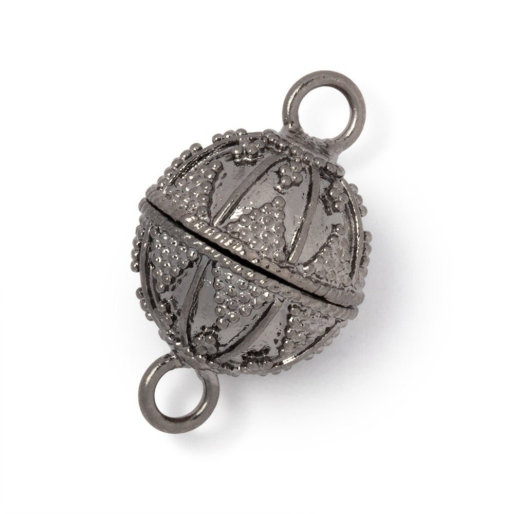 17.5mm Triangular Miligrain Design Round Magnetic Clasp 1 piece (ONLINE ORDER ONLY)