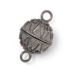 17.5mm Triangular Miligrain Design Round Magnetic Clasp 1 piece (ONLINE ORDER ONLY)