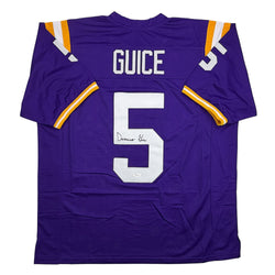 Autographed/Signed Derrius Guice LSU Purple College Football Jersey JSA COA