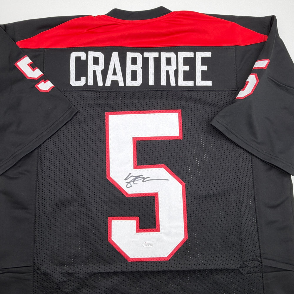 Autographed/Signed Michael Crabtree Texas Tech Black College Football Jersey JSA COA (ONLINE ORDER ONLY)