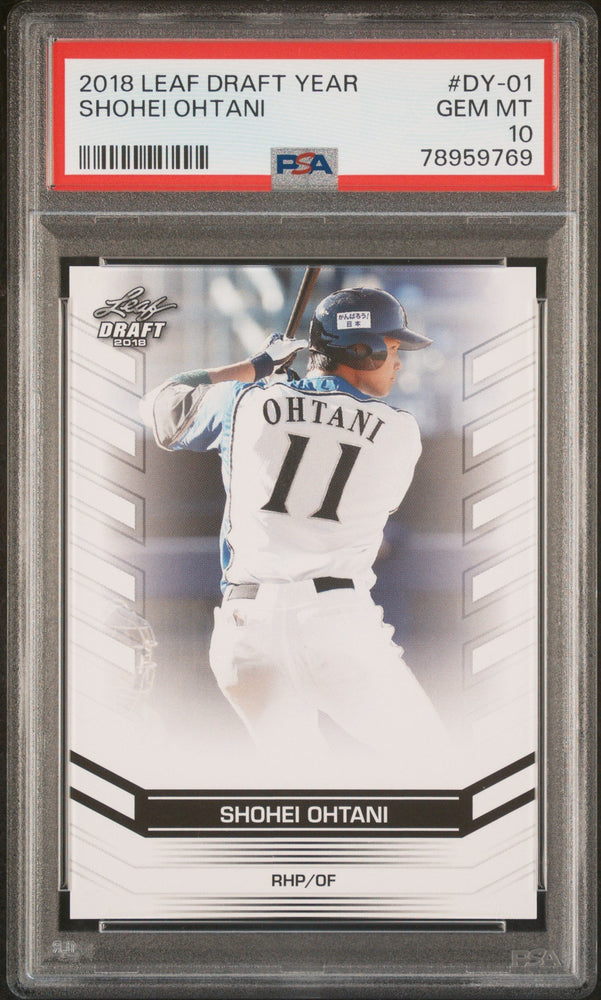 Graded 2018 Leaf Draft Year Shohei Ohtani #DY-01 Draft Stars Rookie RC Baseball Card PSA 10 Gem Mint (ONLINE ORDER ONLY)