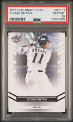 Graded 2018 Leaf Draft Year Shohei Ohtani #DY-01 Draft Stars Rookie RC Baseball Card PSA 10 Gem Mint (ONLINE ORDER ONLY)