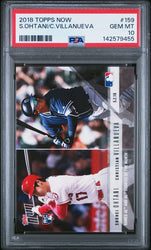 Graded 2018 Topps Now Shohei Ohtani & Christian Villanueva #159 AL & NL Rookies of the Month Rookie RC Baseball Card PSA 10 Gem Mint (ONLINE ORDER ONLY)