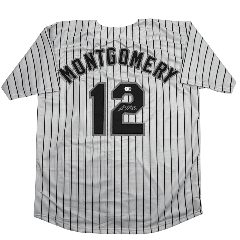 Autographed/Signed Colson Montgomery Chicago Pinstripe Baseball Jersey Beckett BAS COA (ONLINE ORDER ONLY)