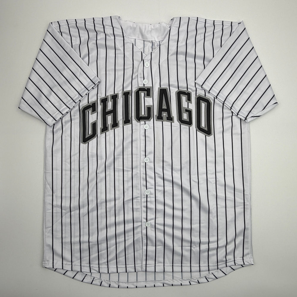 Autographed/Signed Colson Montgomery Chicago Pinstripe Baseball Jersey Beckett BAS COA (ONLINE ORDER ONLY)