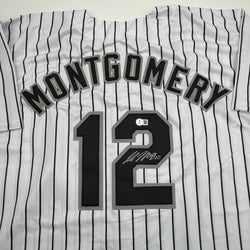 Autographed/Signed Colson Montgomery Chicago Pinstripe Baseball Jersey Beckett BAS COA (ONLINE ORDER ONLY)