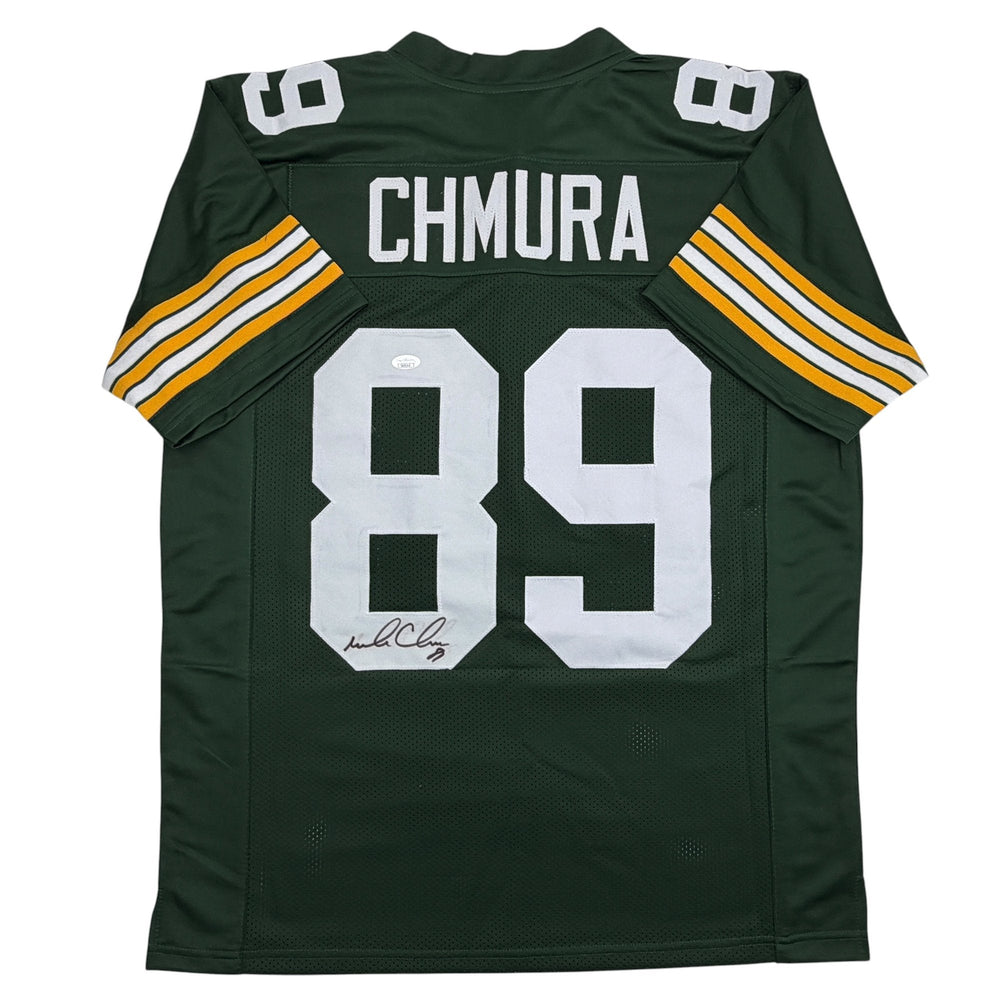Autographed/Signed Mark Chmura Green Bay Green Football Jersey JSA COA (ONLINE ORDER ONLY)