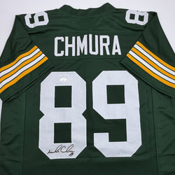 Autographed/Signed Mark Chmura Green Bay Green Football Jersey JSA COA (ONLINE ORDER ONLY)