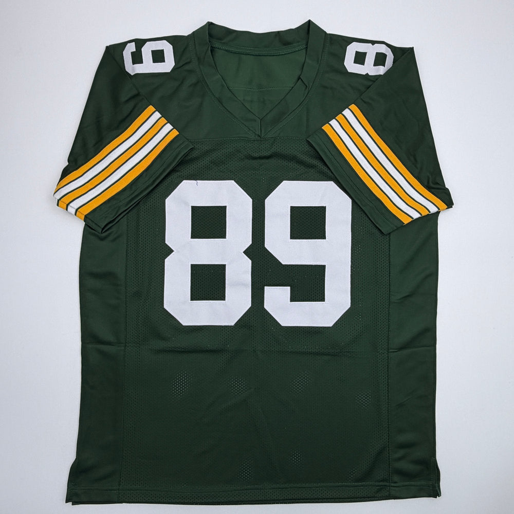 Autographed/Signed Mark Chmura Green Bay Green Football Jersey JSA COA (ONLINE ORDER ONLY)