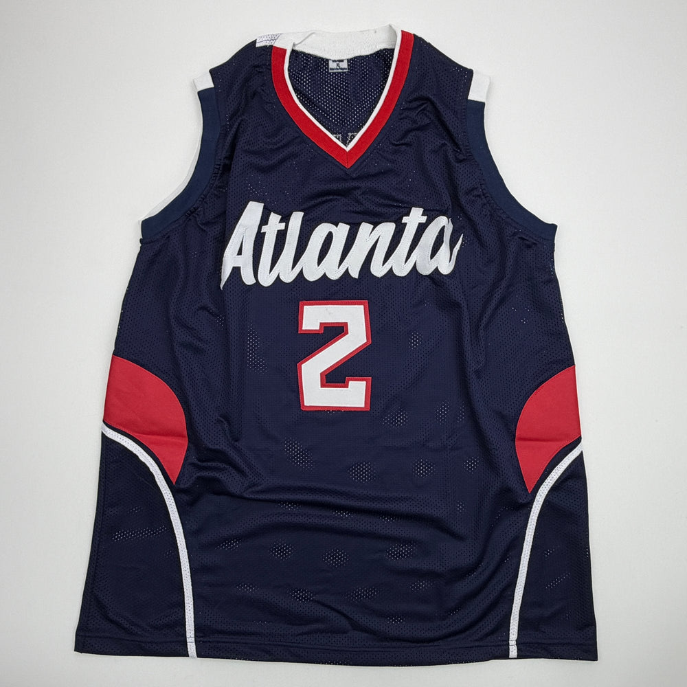 Autographed/Signed Joe Johnson Atlanta Blue Basketball Jersey Beckett BAS COA (ONLINE ORDER ONLY)
