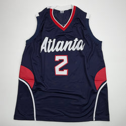 Autographed/Signed Joe Johnson Atlanta Blue Basketball Jersey Beckett BAS COA (ONLINE ORDER ONLY)