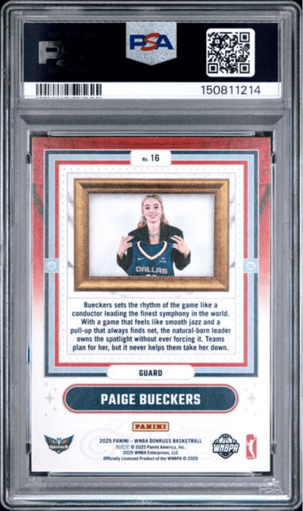Graded 2025 Panini Donruss WNBA Paige Bueckers #16 Franchise Features Rookie RC Basketball Card PSA 10 Gem Mint (ONLINE ORDER ONLY)