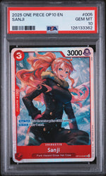 Graded 2025 One Piece EN Sanji #005 OP10 Royal Blood Trading Card Game PSA 10 Gem Mint (ONLINE ORDER ONLY)