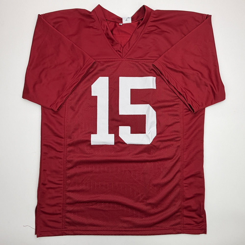 Autographed/Signed Tyler Ty Simpson Alabama Red College Football Jersey Beckett BAS COA (ONLINE ORDER ONLY)