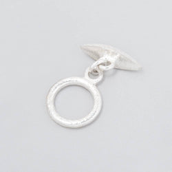 12mm Sterling Silver Toggle Brushed Marquise Design 1 piece (ONLINE ORDER ONLY)