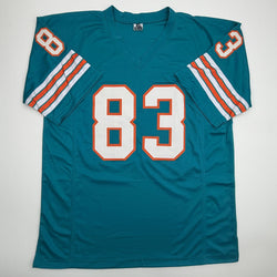Autographed/Signed Mark Clayton Miami Teal Football Jersey JSA COA (ONLINE ORDER ONLY)