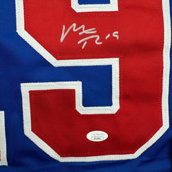 Autographed/Signed Matthew Tkachuk USA United States 2026 Olympics Gold Medal Blue Hockey Jersey JSA COA