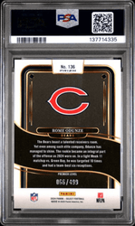 Graded 2024 Panini Select Rome Odunze #136 Neon Green Shock Rookie RC Football Card PSA 10 Gem Mint