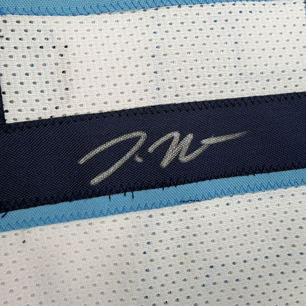Autographed/Signed Donte DiVincenzo Villanova White College Basketball Jersey Beckett BAS COA (ONLINE ORDER ONLY)