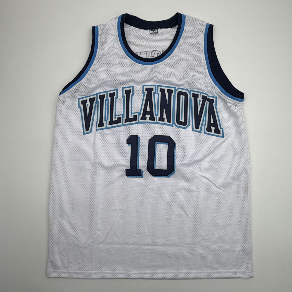 Autographed/Signed Donte DiVincenzo Villanova White College Basketball Jersey Beckett BAS COA (ONLINE ORDER ONLY)