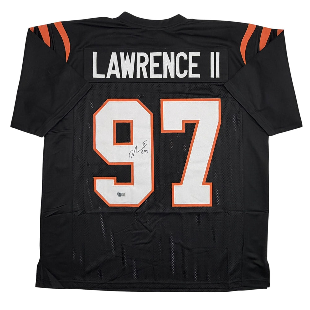 Autographed/Signed Dexter Lawrence II Cincinnati Black Football Jersey Beckett BAS COA (ONLINE ORDER ONLY)