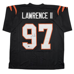 Autographed/Signed Dexter Lawrence II Cincinnati Black Football Jersey Beckett BAS COA (ONLINE ORDER ONLY)