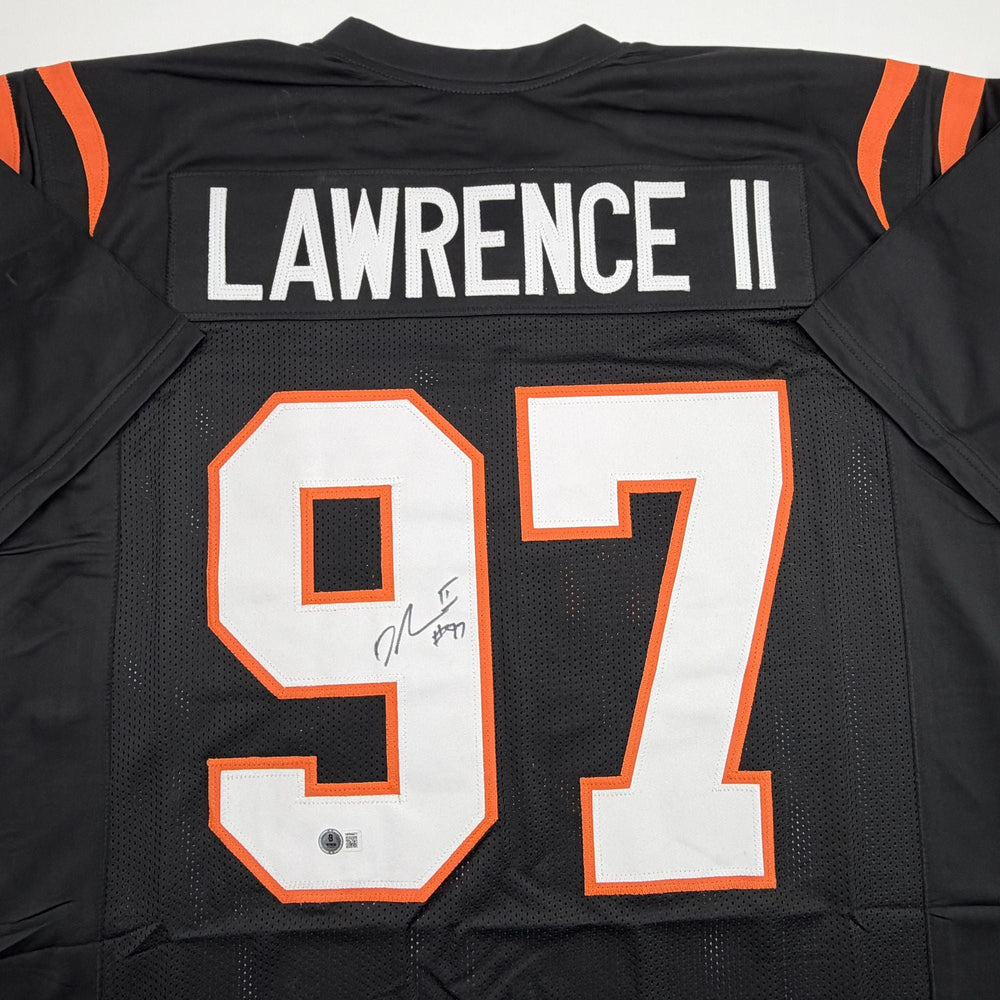 Autographed/Signed Dexter Lawrence II Cincinnati Black Football Jersey Beckett BAS COA (ONLINE ORDER ONLY)