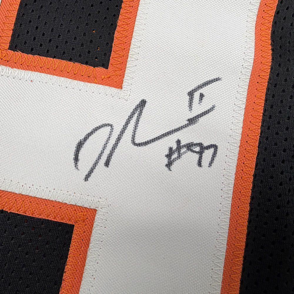 Autographed/Signed Dexter Lawrence II Cincinnati Black Football Jersey Beckett BAS COA (ONLINE ORDER ONLY)