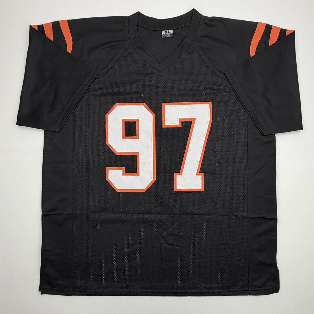 Autographed/Signed Dexter Lawrence II Cincinnati Black Football Jersey Beckett BAS COA (ONLINE ORDER ONLY)