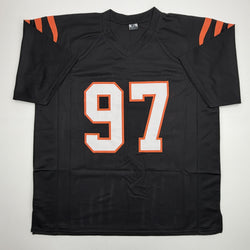 Autographed/Signed Dexter Lawrence II Cincinnati Black Football Jersey Beckett BAS COA (ONLINE ORDER ONLY)