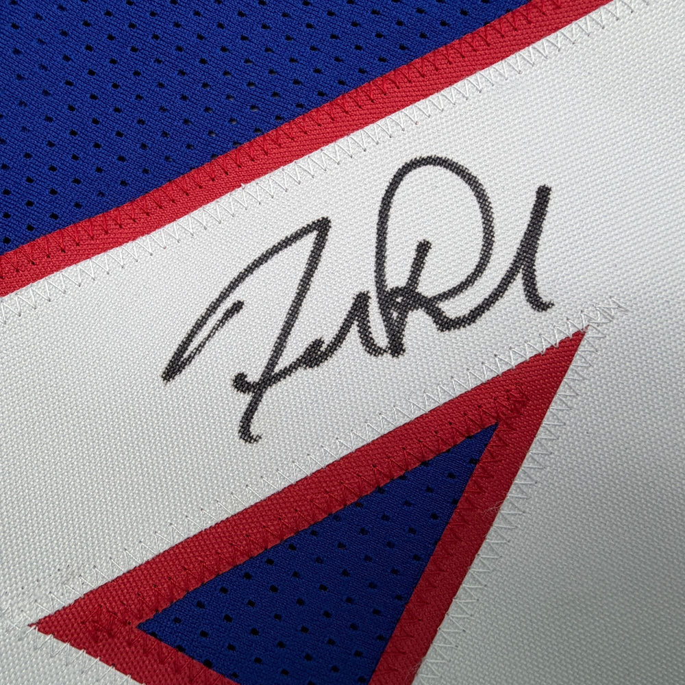 Autographed/Signed Frank Reich Buffalo Blue Football Jersey Beckett BAS COA (ONLINE ORDER ONLY)