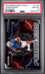 Graded 2025 Panini Prizm Draft Picks Jaxson Dart #FJDT Fearless Rookie RC Football Card PSA 10 Gem Mint