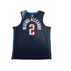 Autographed/Signed Shai Gilgeous-Alexander SGA Oklahoma City OKC Thunder Navy Blue City Edition Authentic Basketball Jersey PSA/DNA COA (ONLINE ORDER ONLY)