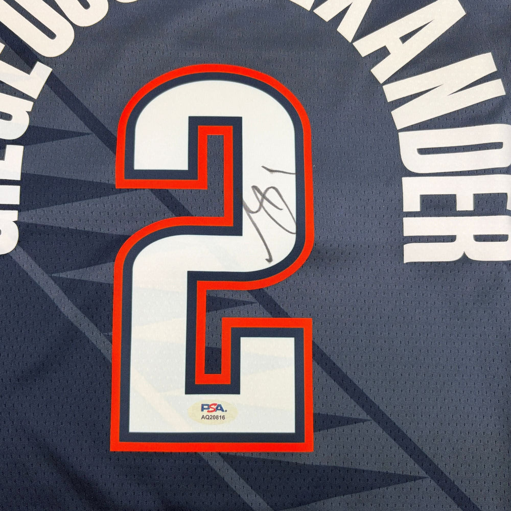 Autographed/Signed Shai Gilgeous-Alexander SGA Oklahoma City OKC Thunder Navy Blue City Edition Authentic Basketball Jersey PSA/DNA COA (ONLINE ORDER ONLY)