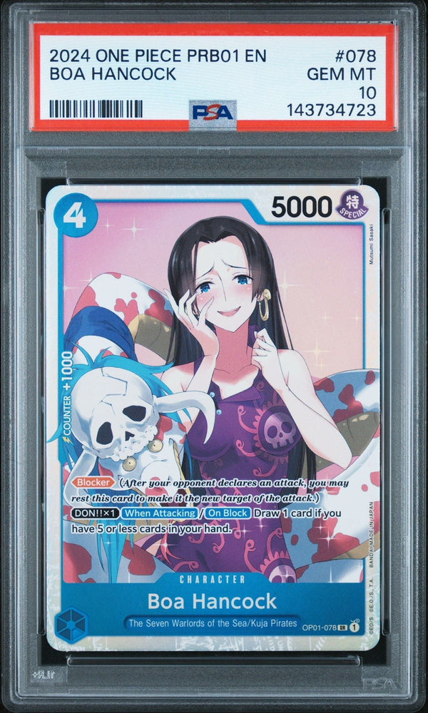Graded 2024 One Piece Boa Hancock #078 PRB01 Trading Card Game PSA 10 Gem Mint (ONLINE ORDER ONLY)